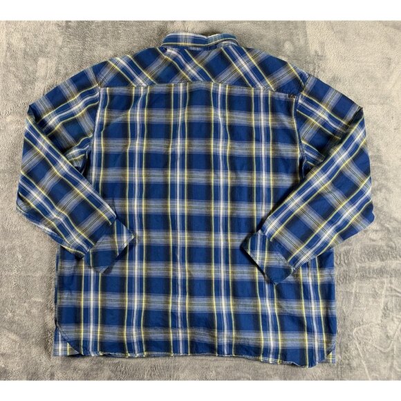 5.11 Tactical Men's XXL Long Sleeve Blue Yellow Plaid Button Snap Hidden Pocket - Picture 2 of 9